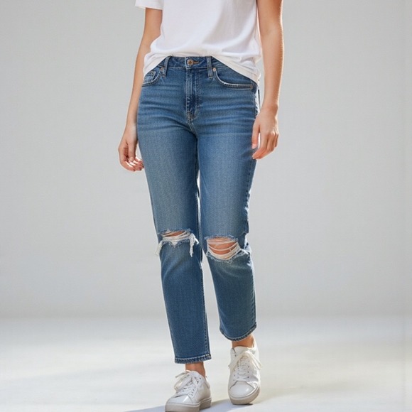 Madewell Denim - Madewell‎ The Perfect Vintage Crop Jeans Women 27 Blue Distressed High Rise